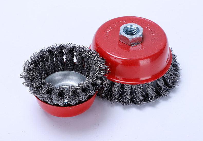 twisted bowl wire brush hot sale durable spiral wire brush good performance cup wire brush for angle grinder