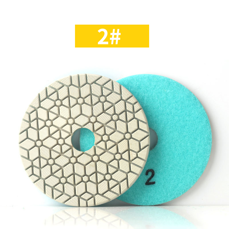 4inch 3 Steps Diamond Hybrid Polishing Pad High Grade Loop Buffing Tool for Stone Marble Granite Glass