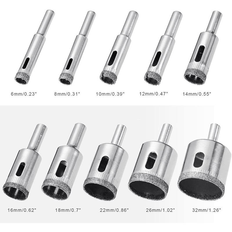 Electroplated Diamond Core Drill Bit Glass Tile Hole Saw Cutter Glass Core Drill Bits