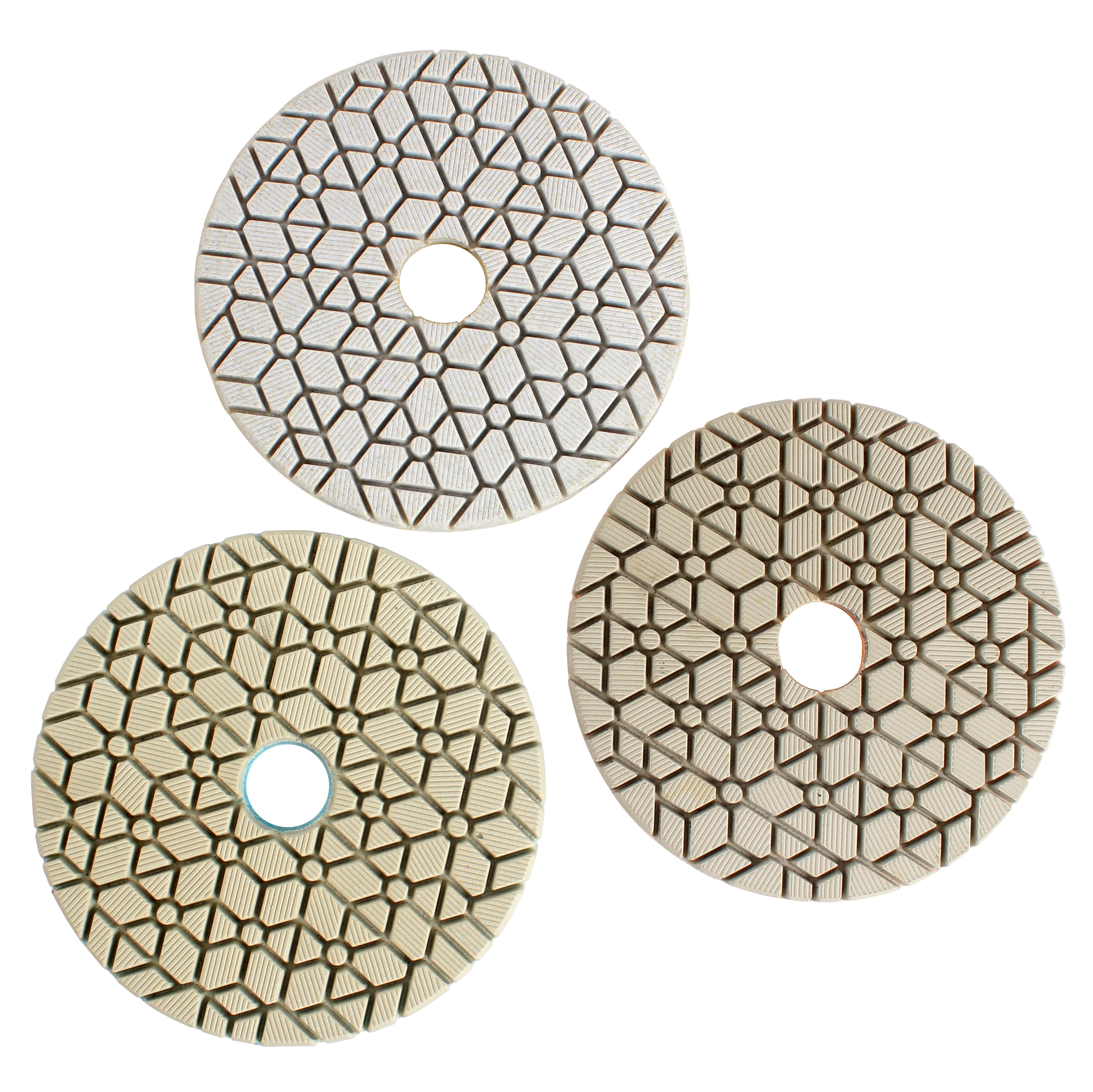 4inch 3 Steps Diamond Hybrid Polishing Pad High Grade Loop Buffing Tool for Stone Marble Granite Glass