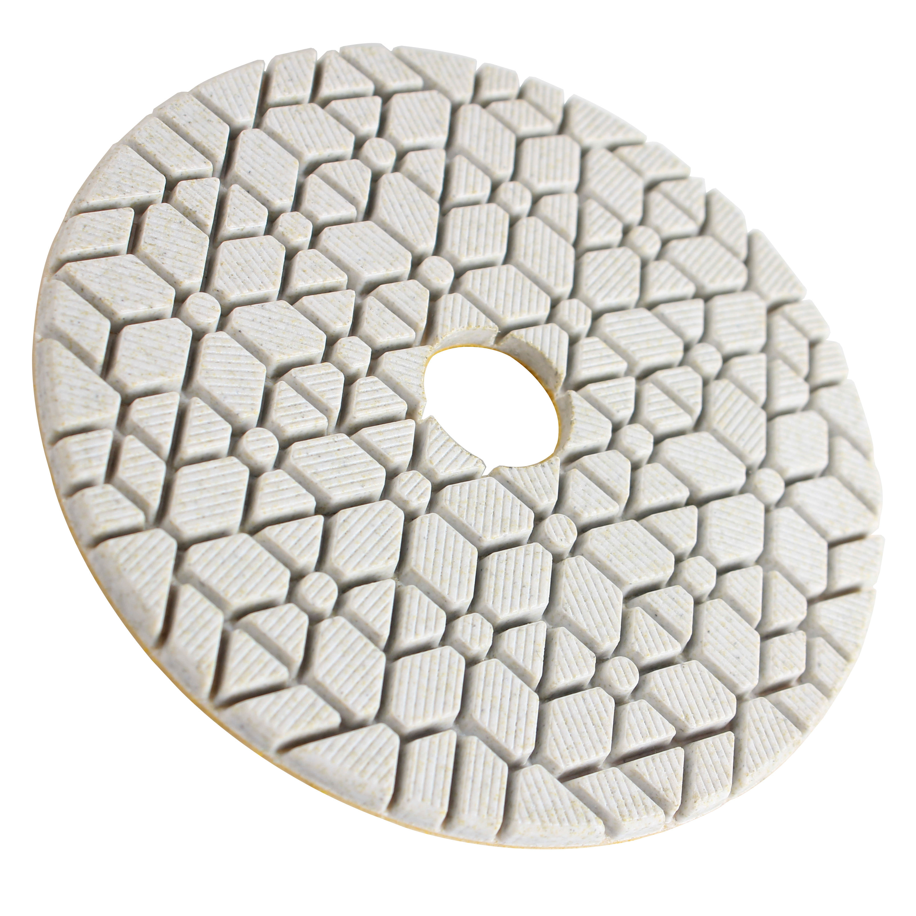 4inch 3 Steps Diamond Hybrid Polishing Pad High Grade Loop Buffing Tool for Stone Marble Granite Glass