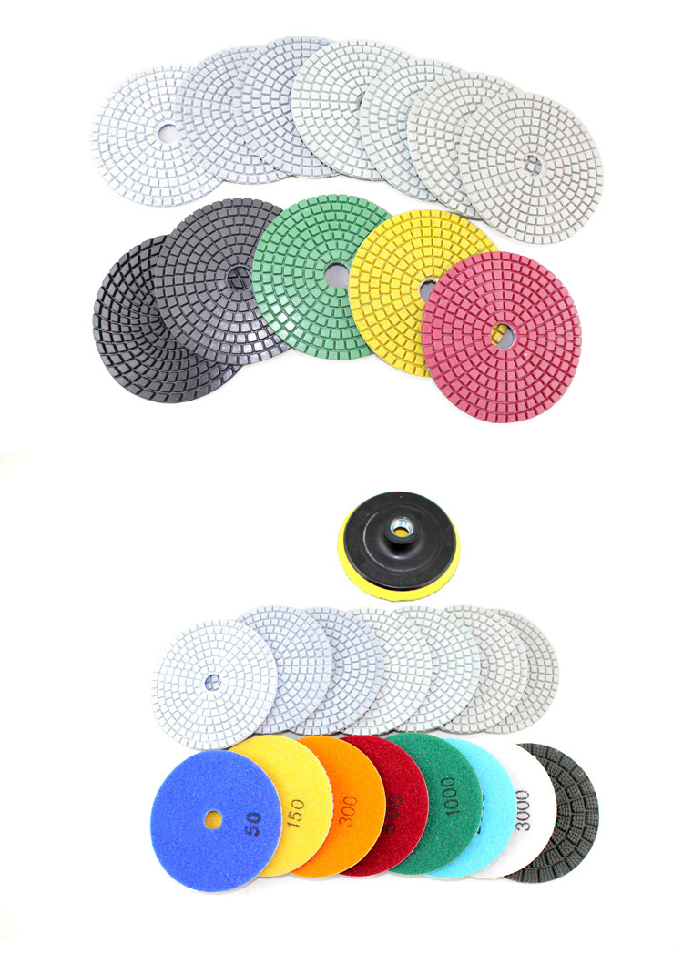 5inch Flexible Resin Abrasive Diamond Polishing Disk Stone Concrete Marble Polishing Pad For Polisher