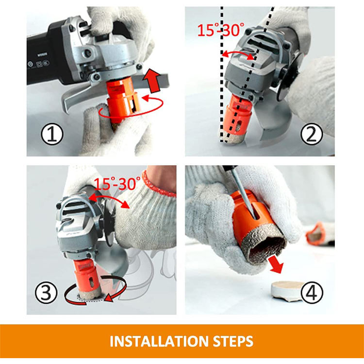 Diamond Core Drill Bit Set-Vacuum Brazed M14 Diamond Tools Cutting Bit Tile Hole Saw 