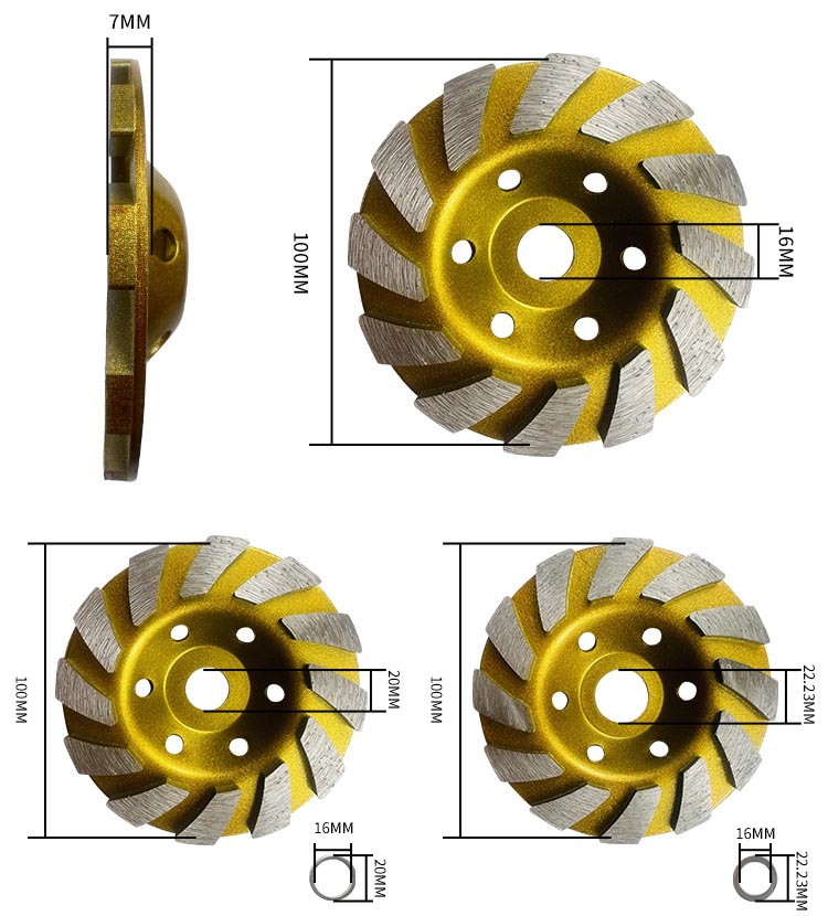 Large agglomerate diamond grinding wheel sintered bowl grinding stone concrete cement waveform broad knife grinding wheel