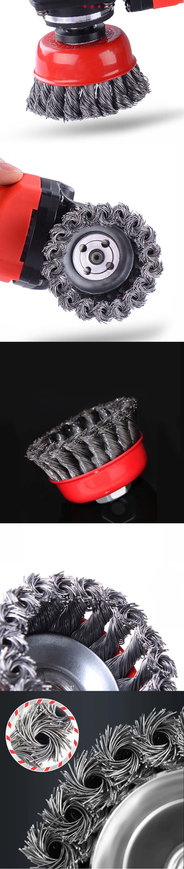 twisted bowl wire brush hot sale durable spiral wire brush good performance cup wire brush for angle grinder