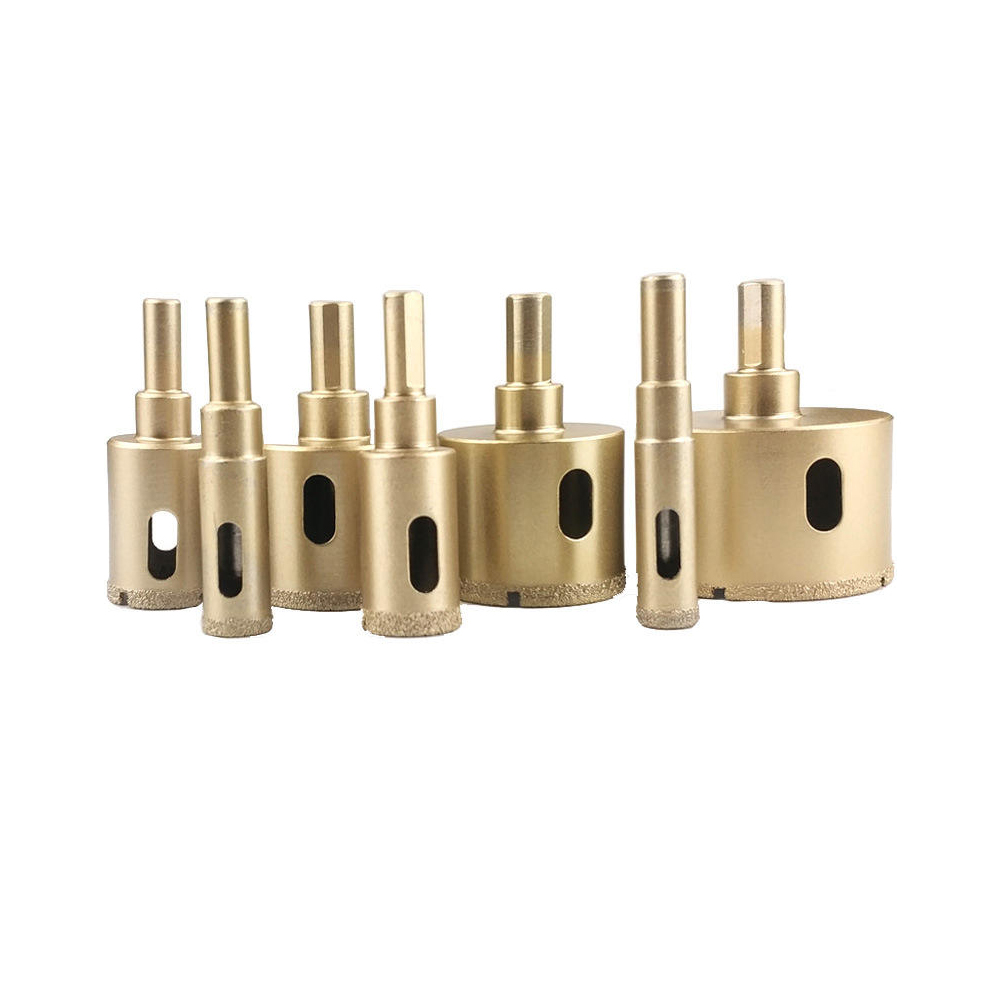 vacuum brazed diamond core drill bit set tools diamond coated milling bit for porcelain quartz stone marble hole saw