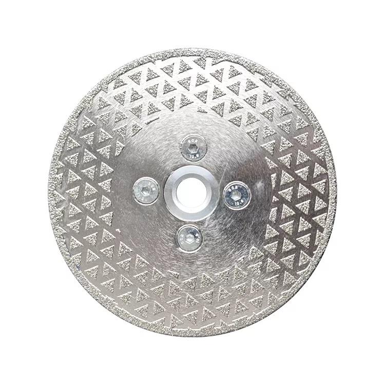 Electroplated Double Side Triangle Shape Diamond Cutting And Grinding Disc Saw Blade For Marble Ceramic With M14 Flange